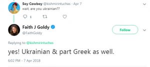 Faith Goldy is half Ukrainian and half Greek