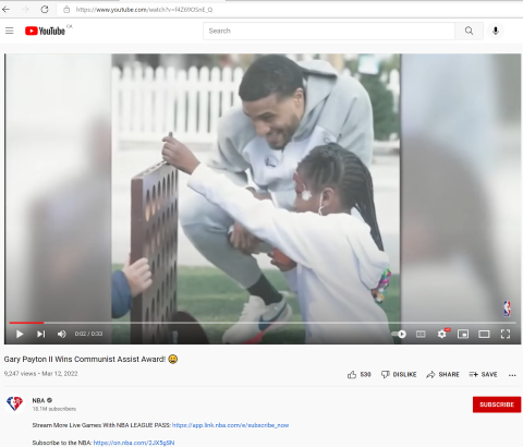 Gary Payton II Wins Communist Assist Award!