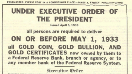 June 5, 1933 the United States went off the gold standard
